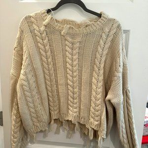 Alter'd State Distressed Cream Sweater
